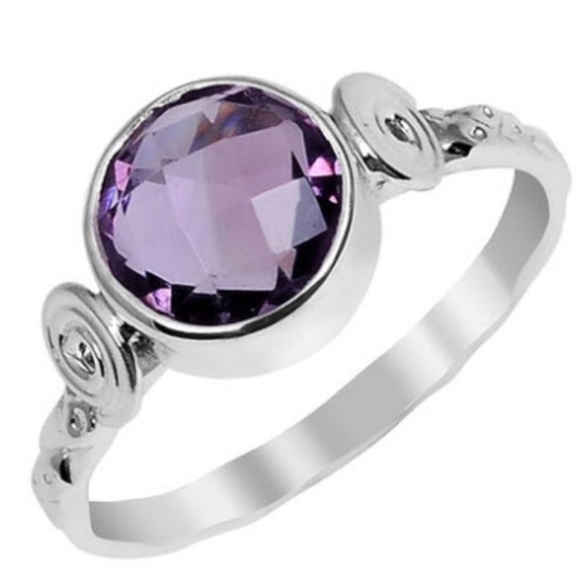 1.80 Carat Amethyst Sterling Silver .925 Ring NWT - Picture 2 of 6